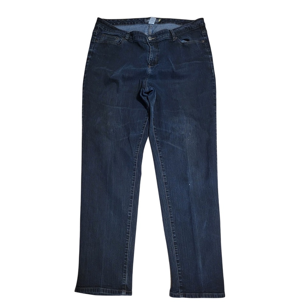 Venezia Stretch Classic Jeans Womens 16 3 Average Dark Wash Blue Straight Leg